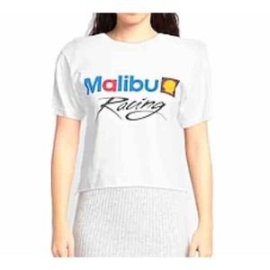 Local Authority Crop‎ T Shirts Malibu Racing Womens Size Small White